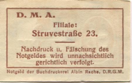 Dresden - Dresdner Milchversorgungs-Anstalt eGmbH, Filiale Struvestr. 23  - -- - 5 Pfennig 