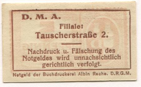 Dresden - Dresdner Milchversorgungs-Anstalt eGmbH, Filiale Tauscherstr. 2  - -- - 5 Pfennig 