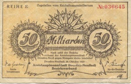 Dresden-Neustadt - Amtshauptmannschaft - 29.10.1923 - 50 Milliarden Mark 