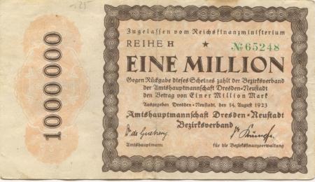 Dresden-Neustadt - Amtshauptmannschaft - 14.8.1923 - 1 Million Mark 