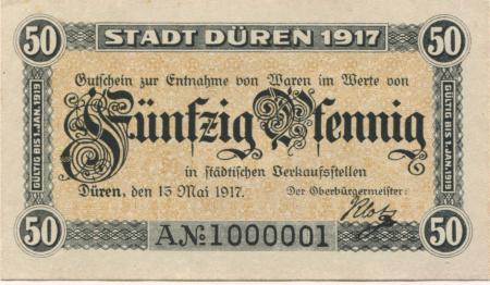 Düren - Stadt - 15.5.1917 - 50 Pfennig 