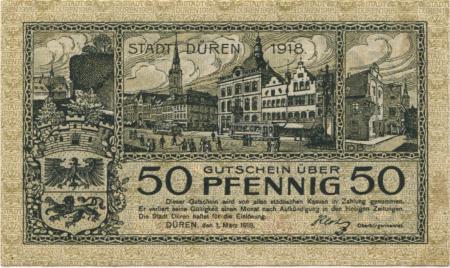 Düren - Stadt - 1.3.1918 - 50 Pfennig 