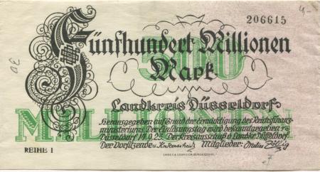 Düsseldorf - Kreis - 14.9.1923 - 500 Millionen Mark 