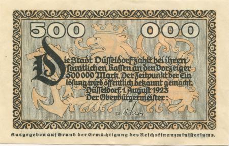Düsseldorf - Stadt - 1.8.1923 - 500000 Mark 
