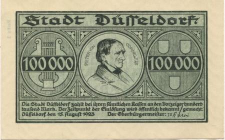 Düsseldorf - Stadt - 15.8.1923 - 100000 Mark 