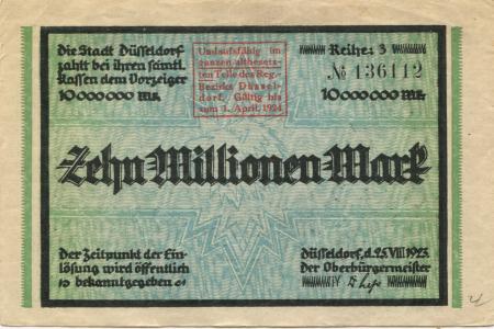 Düsseldorf - Stadt - 25.8.1923 - 1.4.1924 - 10 Millionen Mark 