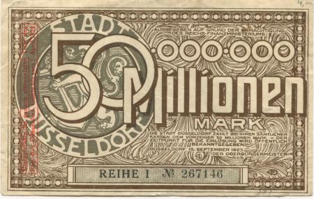 Düsseldorf - Stadt - 15.9.1923 - 1.4.1924 - 50 Millionen Mark 