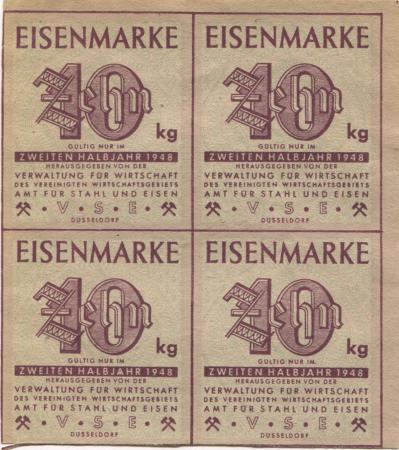 Düsseldorf - Verwaltung für Wirtschaft des vereinigten Wirtschaftsgebietes, Amt für Stahl und Eisen - 2.Halbjahr 1948 - (40) kg 