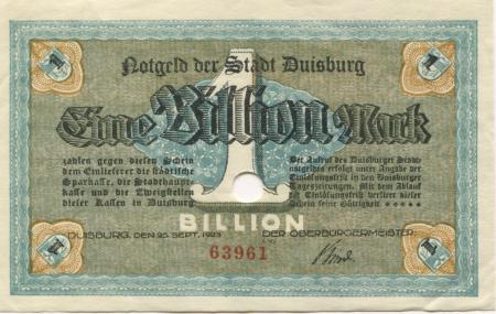 Duisburg - Stadt - 25.9.1923 - 1 Billion Mark 