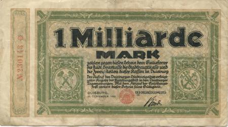 Duisburg - Stadt - 25.9.1923 - 1 Milliarde Mark 