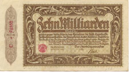 Duisburg - Stadt - 25.9.1923 - 10 Milliarden Mark 