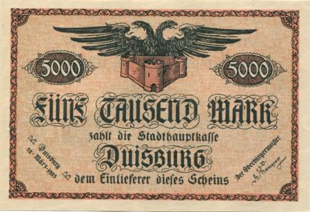 Duisburg - Stadt - 22.3.1923 - 5000 Mark 