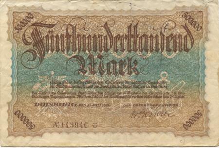 Duisburg - Stadt - 31.7.1923 - 500000 Mark 