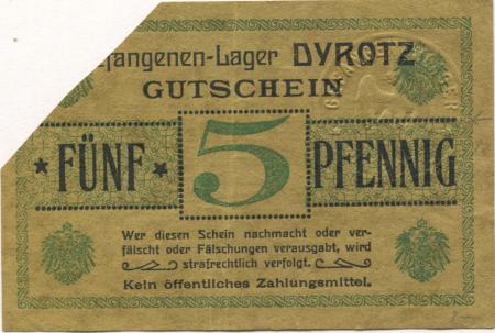 Dyrotz (heute: Wustermark) - Gefangenenlager - -- - 5 Pfennig 