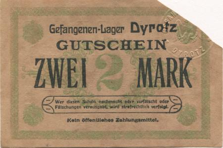 Dyrotz (heute: Wustermark) - Gefangenenlager - -- - 2 Mark 