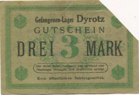 Dyrotz (heute: Wustermark) - Gefangenenlager - -- - 3 Mark 