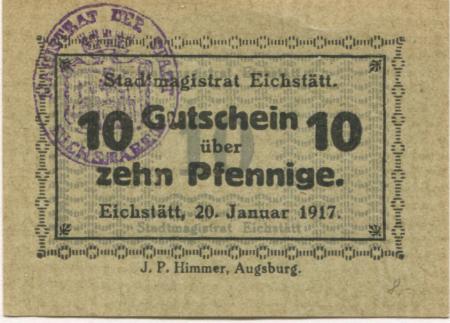 Eichstätt - Stadt - 20.1.1917 - 10 Pfennig 
