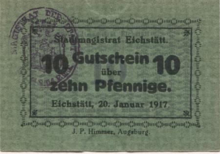 Eichstätt - Stadt - 20.1.1917 - 10 Pfennig 