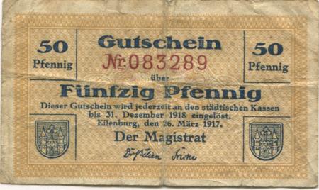 Eilenburg - Stadt - 26.3.1917 - 31.12.1918 - 50 Pfennig 
