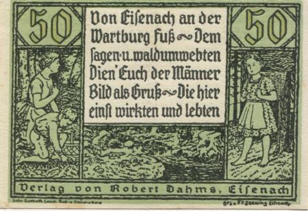 Eisenach - Dahms, Robert, Verlag - -- - 50 Pfennig 