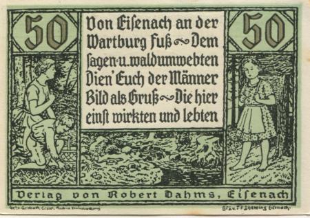 Eisenach - Dahms, Robert, Verlag - -- - 50 Pfennig 