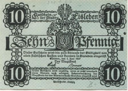 Eisleben - Stadt - 1.6.1917 - 10 Pfennig 