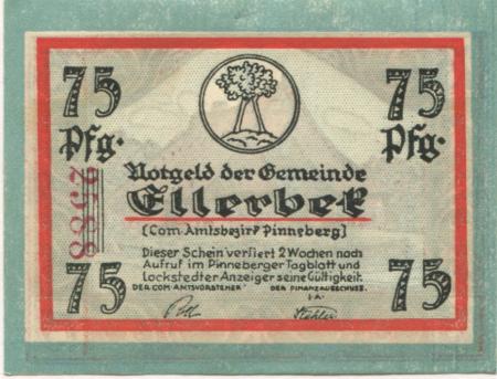 Ellerbek - Gemeinde - -- - 75 Pfennig 