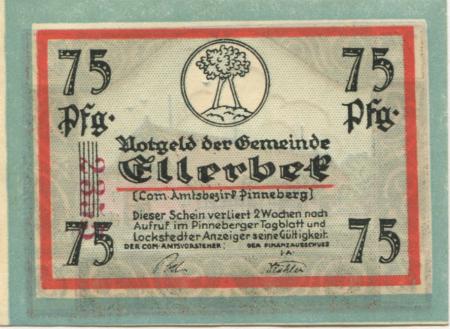 Ellerbek - Gemeinde - -- - 75 Pfennig 