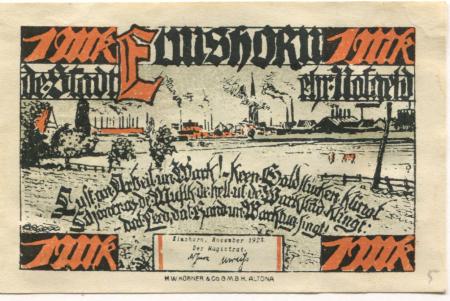 Elmshorn - Stadt - November 1921 - 1 Mark 