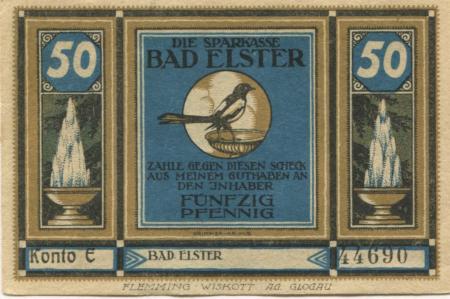 Elster (Bad) - Sparkasse - -- - 50 Pfennig 