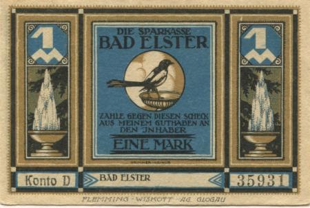 Elster (Bad) - Sparkasse - -- - 1 Mark 