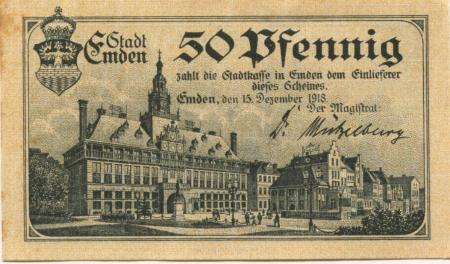 Emden - Stadt - 15.12.1918 - 50 Pfennig 