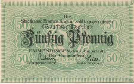 Emmendingen - Stadt - 1.8.1917 - 50 Pfennig 