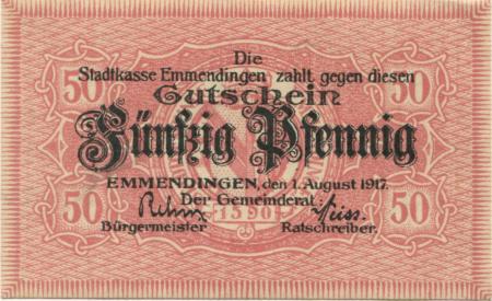 Emmendingen - Stadt - 1.8.1917 - 50 Pfennig 