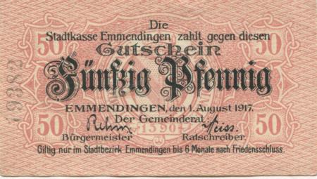 Emmendingen - Stadt - 1.8.1917 - 50 Pfennig 