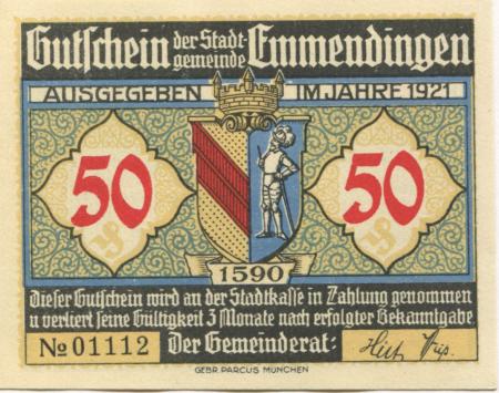 Emmendingen - Stadt - 1921 - 50 Pfennig 