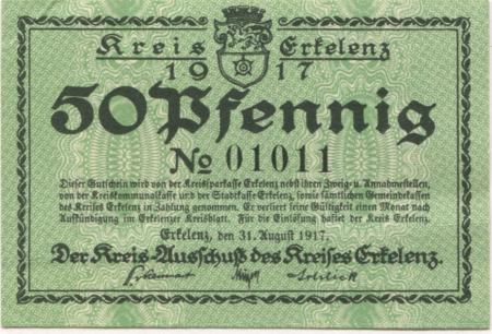 Erkekenz - Kreis - 31.8.1917 - 50 Pfennig 