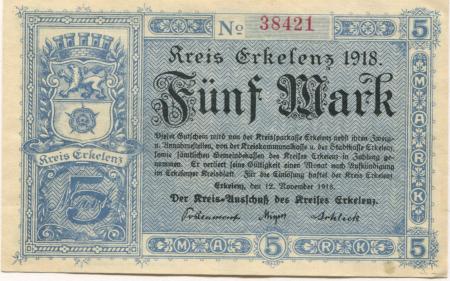 Erkekenz - Kreis - 12.11.1918 - 5 Mark 