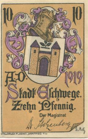 Eschwege - Stadt - 1919 - 10 Pfennig 
