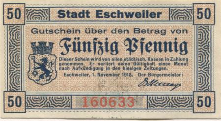 Eschweiler - Stadt - 1.11.1918 - 50 Pfennig 