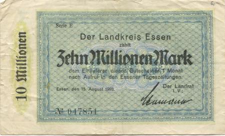 Essen - Kreis - 15.8.1923 - 10 Millionen Mark 