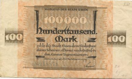 Essen - Stadt - 20.7.1923 - 100000 Mark 