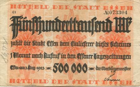 Essen - Stadt - 3.8.1923 - 500000 Mark 