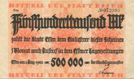Essen - Stadt - 3.8.1923 - 500000 Mark 