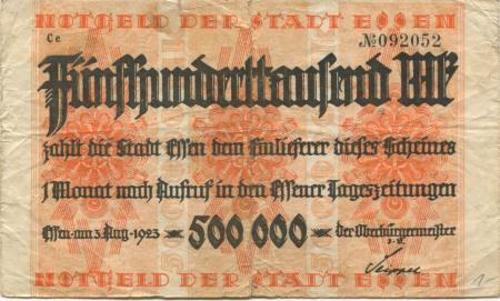 Essen - Stadt - 3.8.1923 - 500000 Mark 