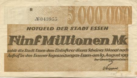 Essen - Stadt - 19.8.1923 - 5 Millionen Mark 