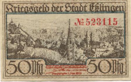 Esslingen - Stadt - 1917 - 1.1.1921 - 50 Pfennig 