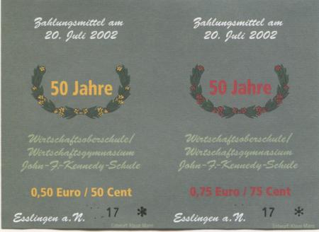 Esslingen - Wirtschaftsoberschule/Wirtschaftsgymnasium John F. Kennedy-Schule - 20.7.2002 - 1.25 Euro 