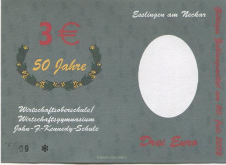 Esslingen - Wirtschaftsoberschule/Wirtschaftsgymnasium John F. Kennedy-Schule - 20.7.2002 - 3 Euro 