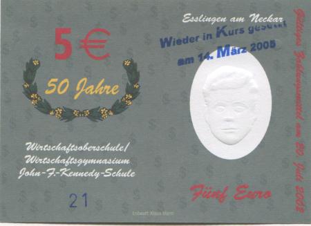 Esslingen - Wirtschaftsoberschule/Wirtschaftsgymnasium John F. Kennedy-Schule - - 14.3.2005 - 5 Euro 